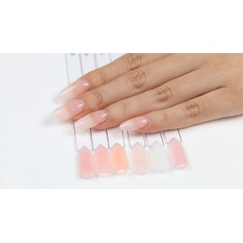 AIMEILI 5 in 1 Builder Base Sheer Color Gel Set, No Need Slip Solution Builder Extension, Soak Off UV LED Gel Polish Multicolour/Mix Colour/Combo Colour Of 6pcs X 10ml - Gift Kit 36