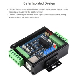 Industrial Isolated USB to 4-Ch RS485 Converter with CH344L Chip, Multi Protection Circuits, Wall-Mount & Rail-Mount Support, Compatible with Linux, Android, Windows 11/10 / 8.1/8 / 7, etc.