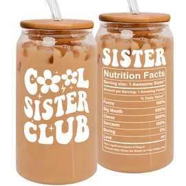 Gifts for Sister - Sister Gifts from Sister, Brother - Birthday Gifts for Sister, Sister Birthday Gifts from Sister, Christmas Gifts for Sister, Sister Christmas Gifts for Women - 16 Oz Can Glass