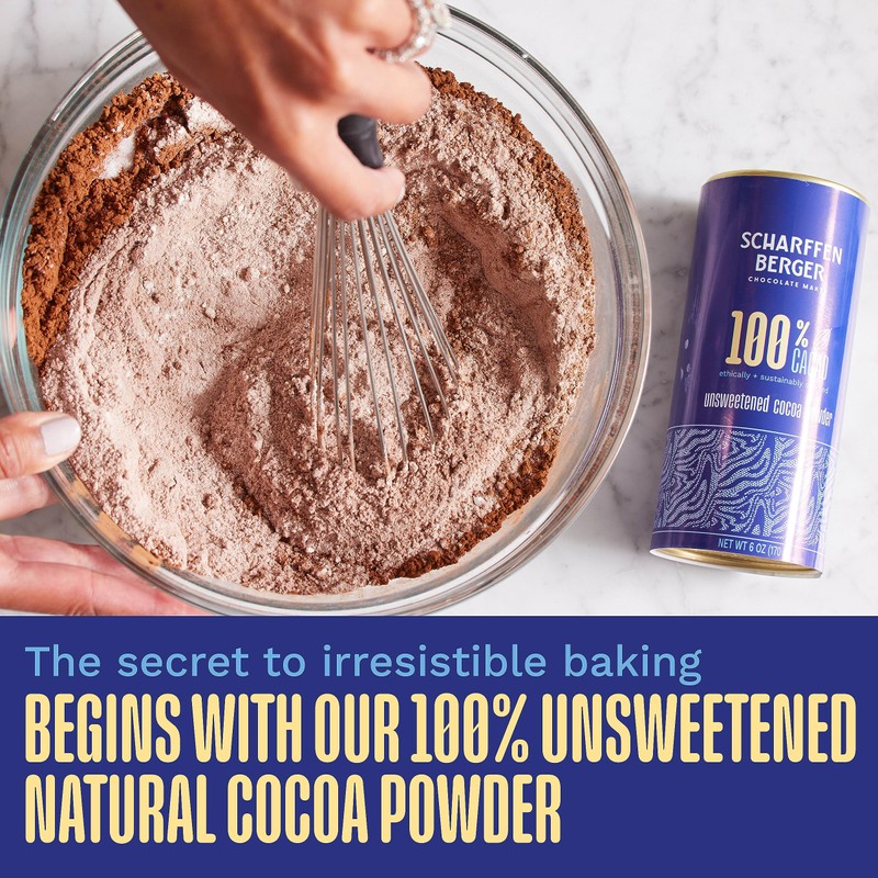 Scharffen Berger 100% Cacao Unsweetened Dark Chocolate Cocoa Powder (6