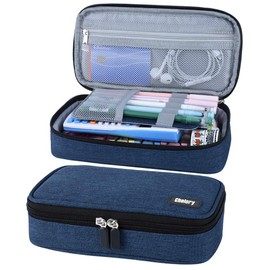 Chelory Large Pencil Case Big Capacity Pencil Cases Bag for Boys Girls Teen College School Students, High Storage Pen Pouch Holder for Stationery Office Organiser Supplies Makeup Bag Adults, Dark Blue