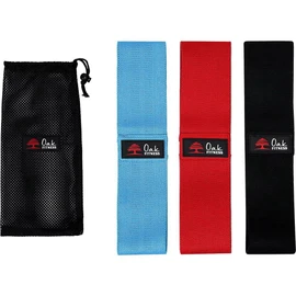Oak Fitness Fabric Resistance Bands. Legs and Butt Non-Slip Booty Bands, Glute Bands, Workout Fitness Bands for Women/Men/Beginners/Yoga, Athletes Strength Training, Fitness (Blue, Red and Black)