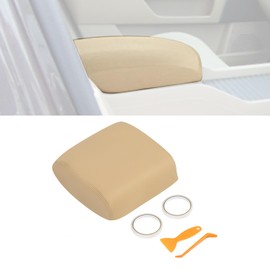 HECASA Center Console Armrest Lid Cover Compatible with 2009-2015 Honda Pilot PVC Beige