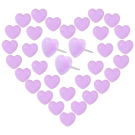 VAPKER Love Heart Push Pins 150Pcs Light Purple Thumb Tacks Drawing Pins Cute Plastic Pushpins Decorative Pins with Steel Point Map Tacks for Photos Wall
