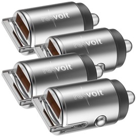 revolt Micro Car Fast Charger with USB-C PD & USB-A QC, up to 65W, Set of 4