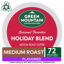 Green Mountain Coffee Roasters Holiday Blend, Keurig Single Serve K-Cup Pods, 72 Count (6 Packs of 12)