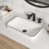 DeerValley Vessel Sink Rectangular, 18.9"x11.61" White Semi Recessed Bathroom Sink