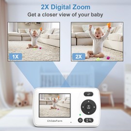 ChildsFarm Baby Monitor with Camera and Audio, Portable Travel Baby Monitor with Screen, Baby Camera Monitor No WiFi, Night Vision, VOX Mode, 1000ft Long Range, Baby Safety Monitor