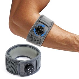 Origintek Elbow Support for Men Women, Adjustable Tennis Elbow Bandage for Tendonitis, Forearm Pain, Golfer's Elbow, Arm Support for Sports/Everyday Use, Grey, 1 Piece, XL 28-36 cm