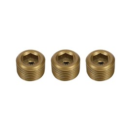 PrecisionGeek Blanking Plug 1/8 Inch NPT Male Thread Female Threaded Plug - Set of 3 (Aluminium Gold)