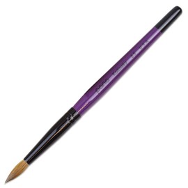 PANA Pure Kolinsky Hair Acrylic Nail Brush - Round Shape Black Ferrule with Purple Wood Handle (Size 20)