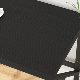 HSH Black Computer Desk, Long Home Office Laptop PC Desk, Large Industrial Metal Wood Executive Writing Gaming Workstation Desk, Modern Simple Student Study Work Table for Bedroom Living Room, 60 Inch