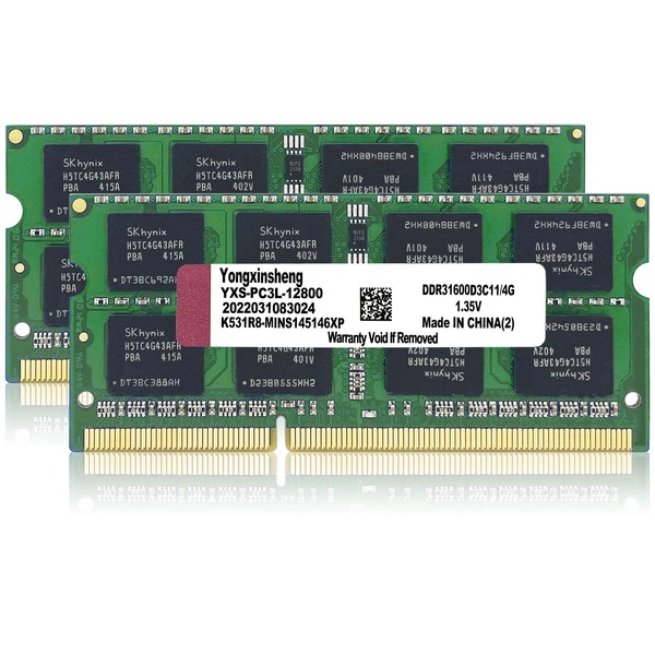 DDR3 / DDR3L 8GB Kit (4GBx2) Laptop RAM 1600MHz PC3L/PC3-12800