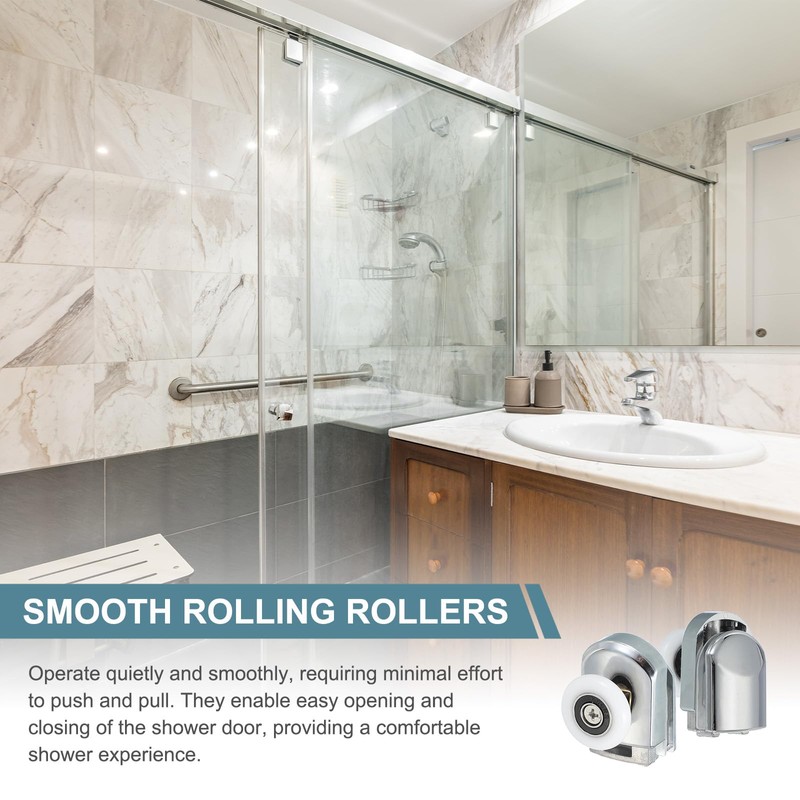 uxcell 25 mm Shower Door Rollers, Single Shower Door Runners