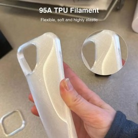 TRONXY TPU Filament Flexible 3D Printer Filament1.75mm Diameter, 1KG Spool, Transparent, 95A Hardness,Clear