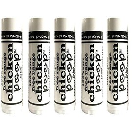 Chicken Poop Lip Balm Simone Chickenbone 100% Natural Moisturizer for Dry, Chapped Lips, 0.15 oz, (Original), Pack of 5