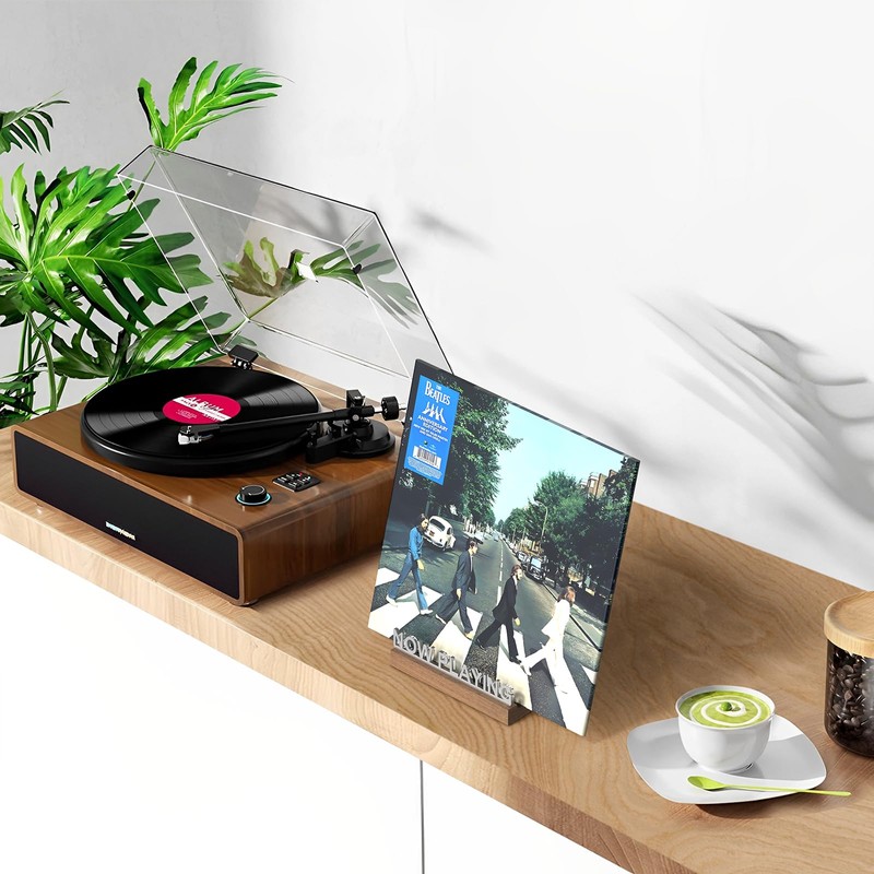 KORRTFID Now Playing Vinyl Record Stand, Light Up Vinyl Record
