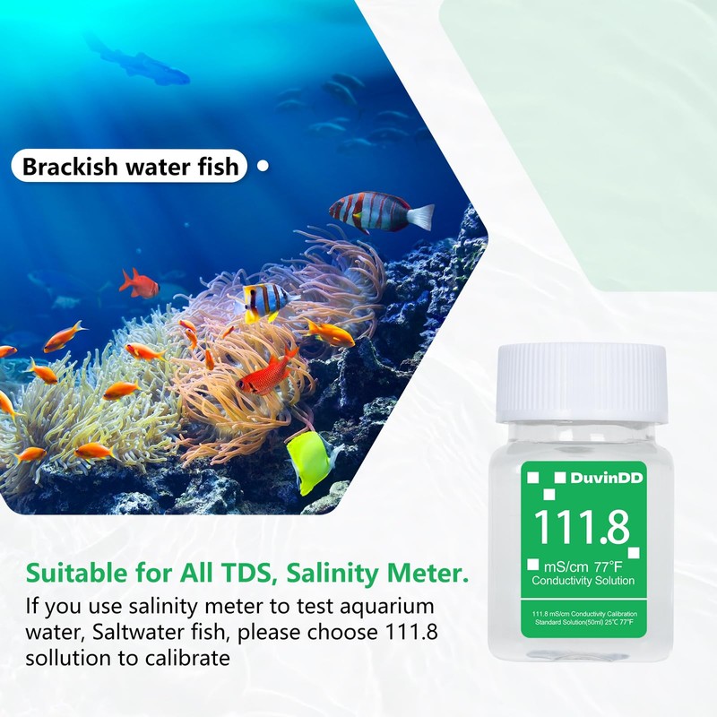 111.8 mS/cm Calibration Solution for Salinity Tester, EC Meter, Pool