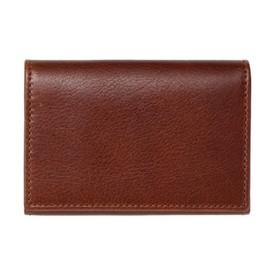 MILAGRO SLM1296 Soft Cowhide Leather Bamboo Gusset Business Card Holder (Men's, Business Card Holder, Slim Card Case, Milling Leather, Popular), dark brown