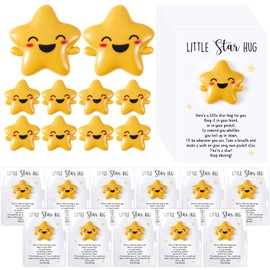 XunYee 30 Sets Pocket Hug Bulk End of Year Gifts 30 Mini Resin Positive Star 30 Pocket Hug Cards with Bags Appreciation Gifts for Employee Staff Coworkers Celebration of Life Graduation Party Favors