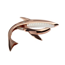 Cheerock Shark Capo, Zinc Alloy Guitar Capo with 2x0.71mm Picks & Pouch for Acoustic/Electric/Ukulele/Bass/Mandolin (Rose Gold Gift)