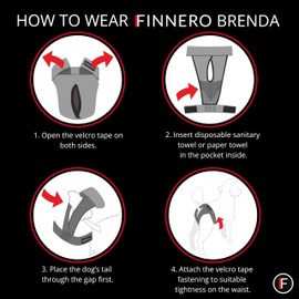 FINNERO Brenda Reusable Dog Diaper, Leak-Proof, Adjustable, Heat & Incontinence Protection, S – Gray