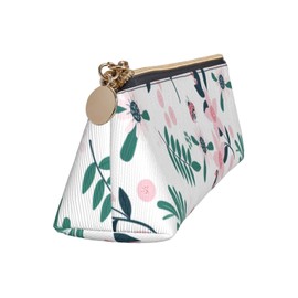 OUZPGAQ Cute Flower and Leaves Insects Pencil Case - Printed Leather Pencil Pouch Stationery Organizer Multifunction Cosmetic Makeup Bag, Holder for Pencils and Pens