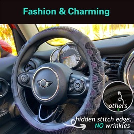 PINCTROT Large Size Steering Wheel Cover Great Grip with 3D Honeycomb Anti-Slip Design, 15.5-15.75 Inch (Purple)