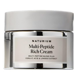 Naturium Multi-Peptide Rich Cream, Ferulic Acid & Linseed Extract, 50 mL | Nourishing Peptide Face Moisturiser, Smoothing & Firming, Combats Fine Lines & Appearance of Wrinkles, For Most Skin Types