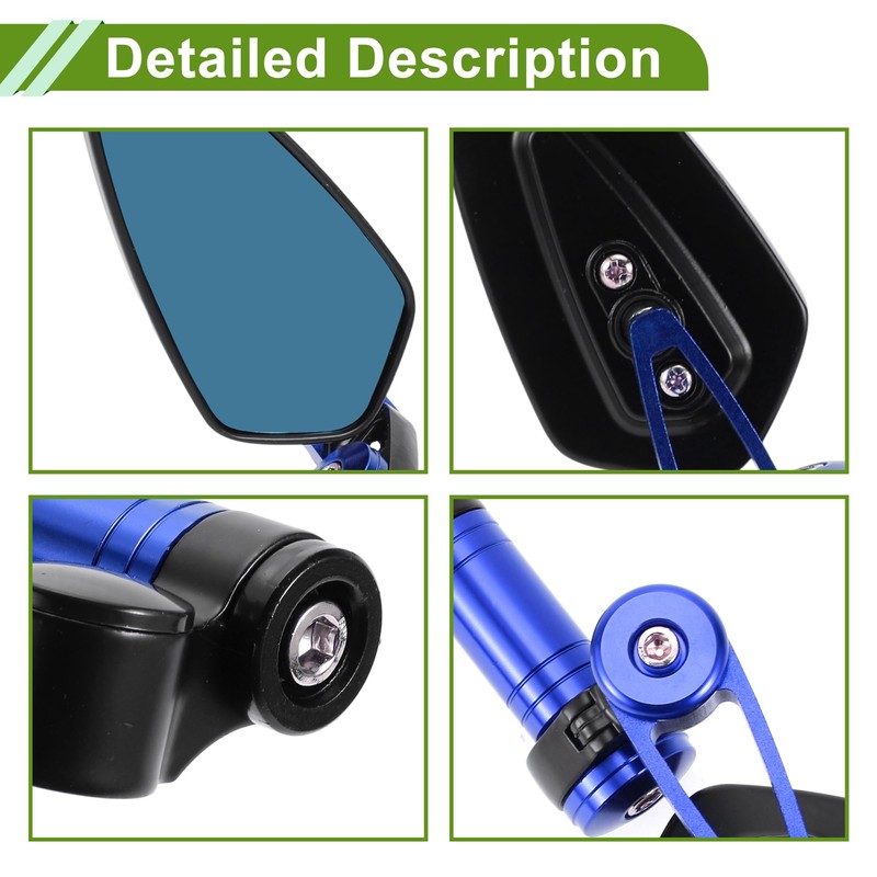 HOPESPANNER Universal Motorcycle Rear View Mirrors Adjustable Side Rearview Mirror