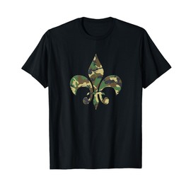 Vintage Fleur De Lis Camo New Orleans NOLA Mardi Gras T-Shirt