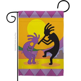 Breeze Decor Kokopelli Garden Flag Regional Southwest Desert Cactus Country Succulent Particular Area House Decoration Banner Small Yard Gift Double-Sided, Made in USA