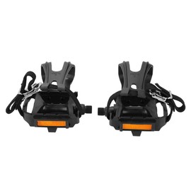 Höhlen-Heraus Bicycle Pedal, 4.4 x 3.1 Inch Cycling Pedals with Toe Clip Straps for Mountain Road Home Trainer