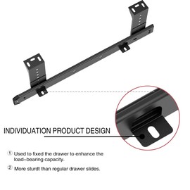 FRMSAET Heavy Duty 12/14/16/18 inches Thickness Steel Construction Ball Bearing Keyboard Slides Keyboard Drawer Slides Tray Accessories Cabinet Furniture Hardware Rails (18 inches, Black)