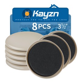 Kayzn Kayzn Furniture Sliders 8pcs 3 1/2 inch - Heavy Duty Reusable Round Sliders for Moving Furniture on Carpet, Easily Move Couches/Beds/Armoires