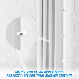 6 Pack Shower Curtain Clips Self Adhesive Shower Curtain Holder with Suction Cup to Prevent Water Splashing Out Windproof Splash Guard for Inside Liner
