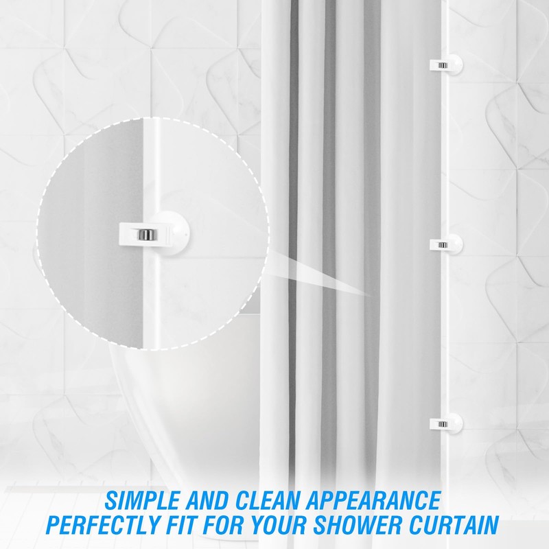 6 Pack Shower Curtain Clips Self Adhesive Shower Curtain Holder