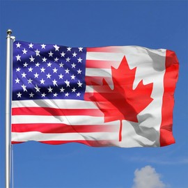 JAIARA USA Canada Friendship Flag 4x6 Ft and Garden Flags 12x18 Outdoor Decorations Banner Friendly Flags, Home Lndoor Party Vivid Color and Double Sided Print