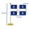 Quebec Desk Flag,12 inch Tall Small Quebec Indoor Banner,Tiny Printing