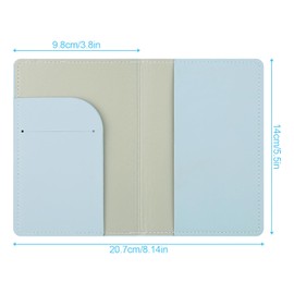 Rumyve Faux Leather Passport Cover Credit Card,PU Leather Travel Wallet Organizer Accessories Travel Documents,Business Card Credit Card Boarding Pass Women's and Men's Passport Cases(Blue)