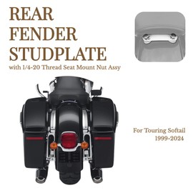 Rear Fender Studplate with 1/4-20 Thread Seat Mount Nut Assy Compatible with Harley Softail Touring Road King Street Glide 1999-2024