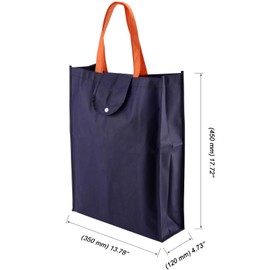 MOUYAT 10 Pack 35 x 12 x 45cm Reusable Shopping Bags, Large Grocery Bag with Handle, Foldable and Washable Fabric Tote Bag for Grocery, Travel, Picnic, Camping