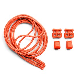 THE ORIGINAL STRETCHLACE Quick Lock No Tie Shoelaces | Elastic Shoe Laces | One Size Fits All | Turns Footwear Into Speedy Slip-On Shoes (Orange)