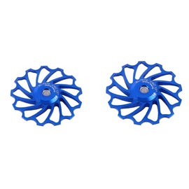 VGEBY Polea de cerámica, polea de cambio trasera de rueda 11T 13T para piezas de repuesto de bicicleta (13T-azul)