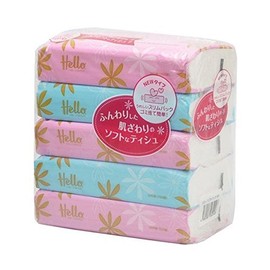 Hello Soft Pack Tissues, 300 Sheets (150 Pairs) x 5 Counts, 1 Pack