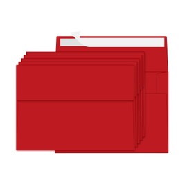 Ouzoustate 100 Packs 4x6 Envelopes, 4X6 Envelopes for Invitation, A6 Envelopes，Card Invitation Envelopes Self Seal， Wedding Birthday Envelopes，Party Baby Shower Envelopes (red)