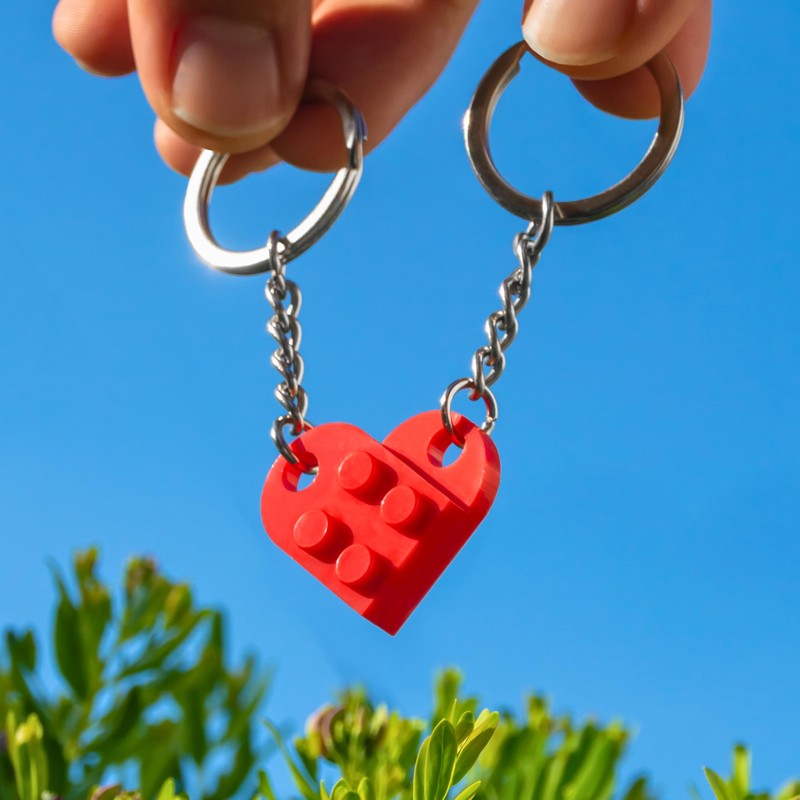 NumeroPhi - Partner Heart Keyring Couple Keychain Two Hearts Ideas