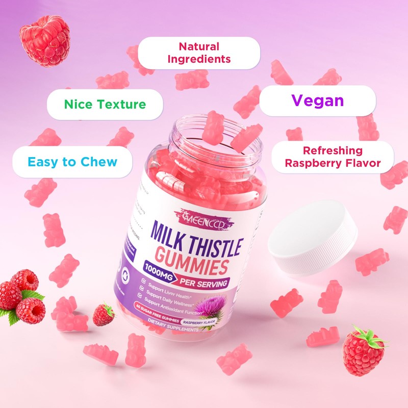 2 Pack Milk Thistle Gummies, Milk Thistle Extract for Antioxidant