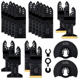 Yerbay 21-Piece Multitool Saw Blade Set, Wood Plastic Metal Accessories Oscillating Saw Blade for Makita Fein Dewalt Multimaster Parkside Bosch
