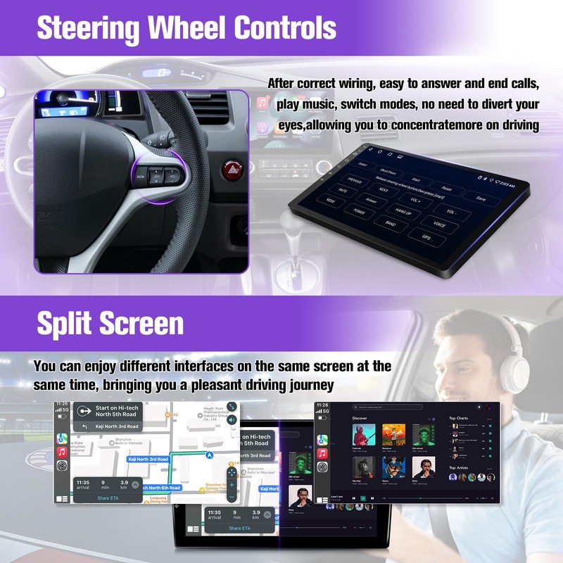 Leadfan Car Stereo Radio for Honda Civic 2006 2007 2008